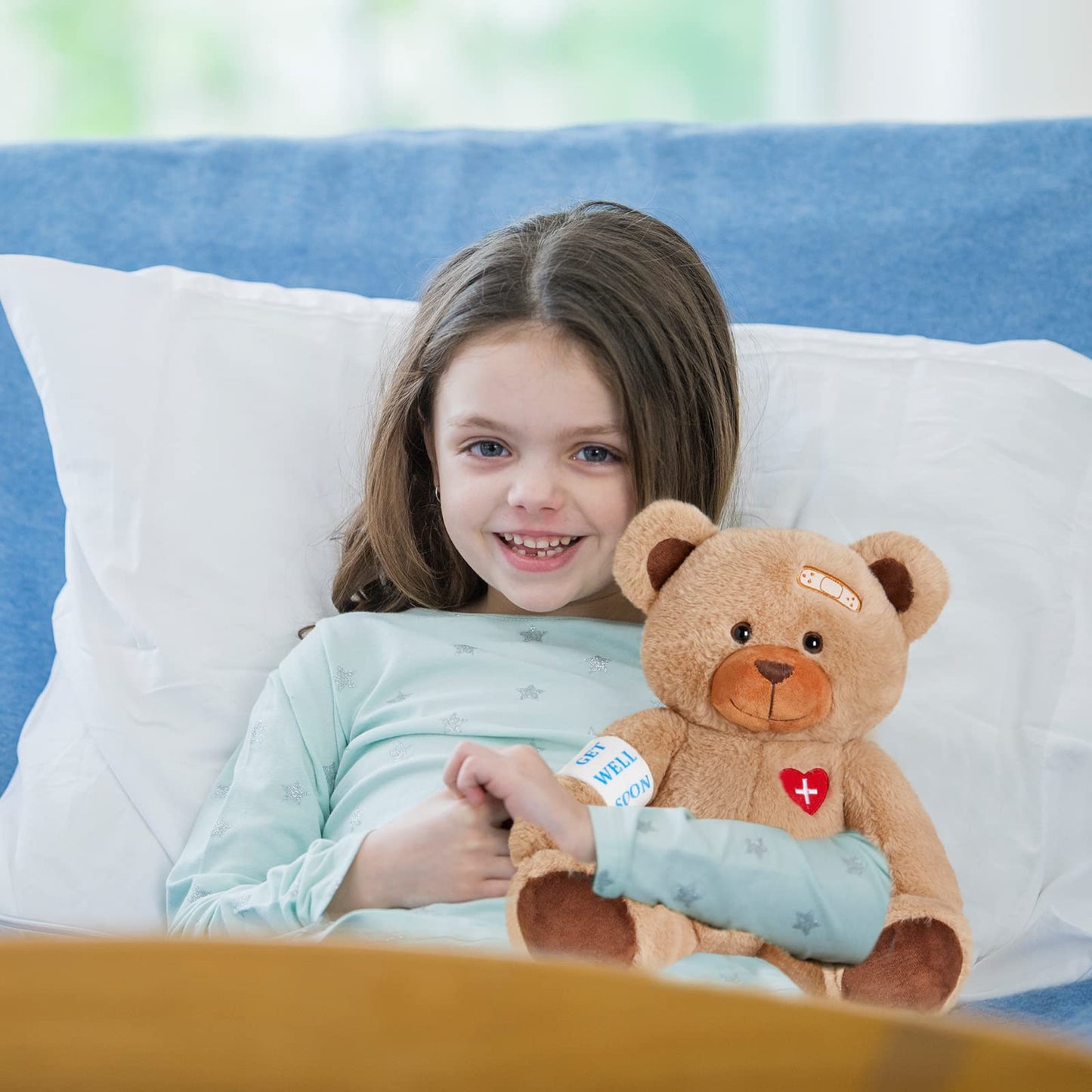 Houwsbaby 12 Get Well Soon Teddy Bear Stuffed Animal Get Well Soon Bear Stuffed for Kids mature-themed After Surgery Presents for Infant Broken Arm Teddy Bear Feel Better Bear