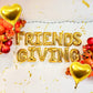 Jobkoo Friendsgiving Balloons Friends Giving Party Decorations 16 Inches Tall Gold Heart Friendsgiving Foil Mylar Balloon Letter