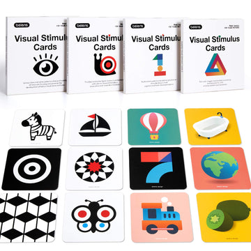 Beiens High Contrast Baby Flashcard, 80 Pcs 160 Page Black White Colorful Visual Stimulation Learning Activity Card For Babies Ages 0-3-6-12-36 Months, 5.5'' X 5.5'' Newborn Infants Toys Gift