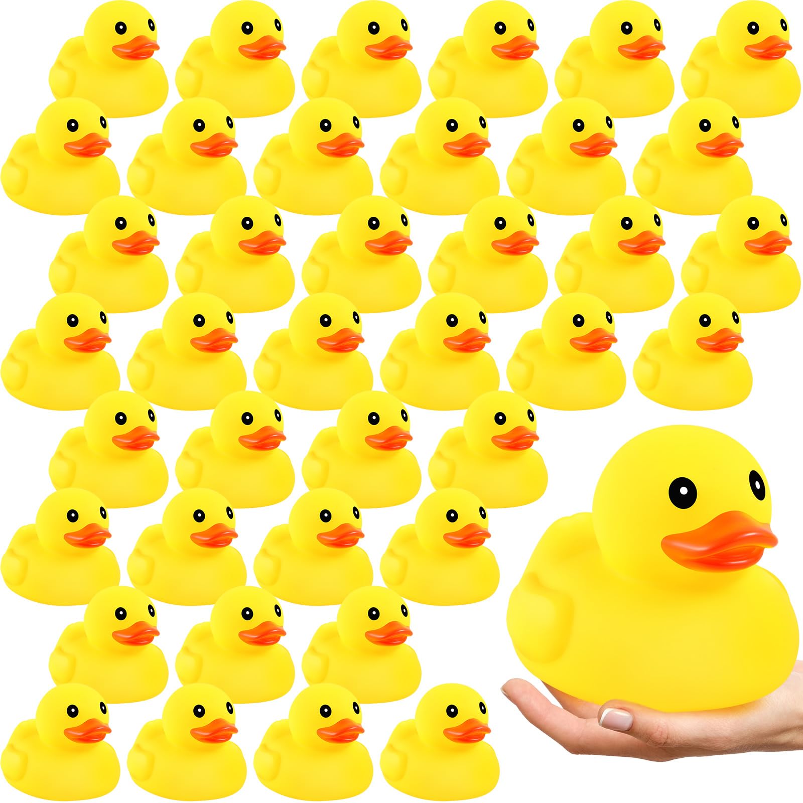Deekin 10 Pcs Large Yellow Rubber Ducks Bulk Large Duck Bath Toy Squeak Rubber Bathtub Floating Bath For Birthday Party Decorati