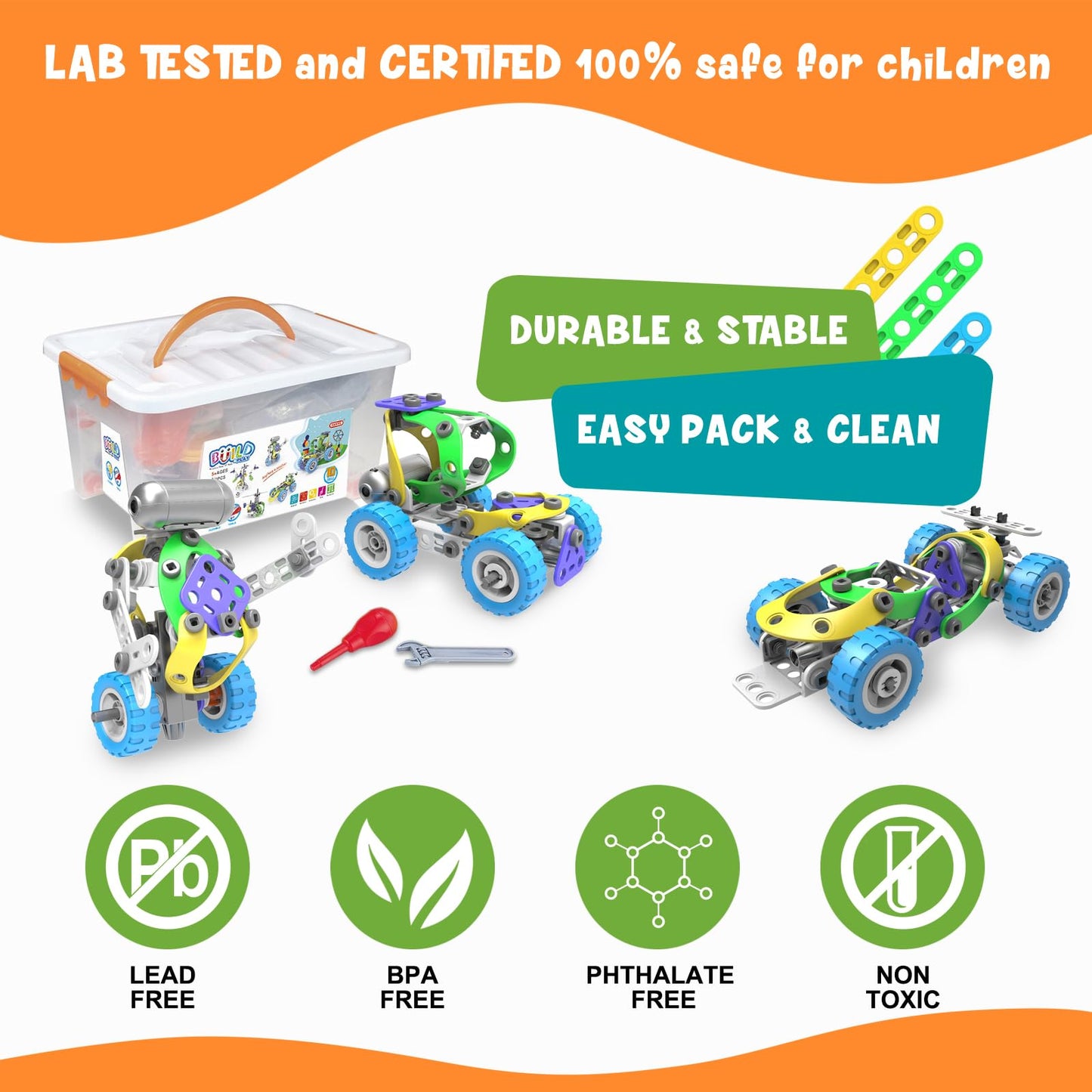 107Pcs Motorized Erector Sets For Kids Ages 4 5 6 7 8+,Stem Building Toys For Boys Girls 3-5 4-8 5-7 6-8 Year Old,Engineering Ki