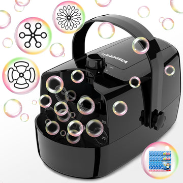 Bubble Machine, 3 in 1 Bubble Maker, Bubble Blower with Replaceable Bubble Wands, 8000+ Colorful Bubbles Per Minute, Operated by