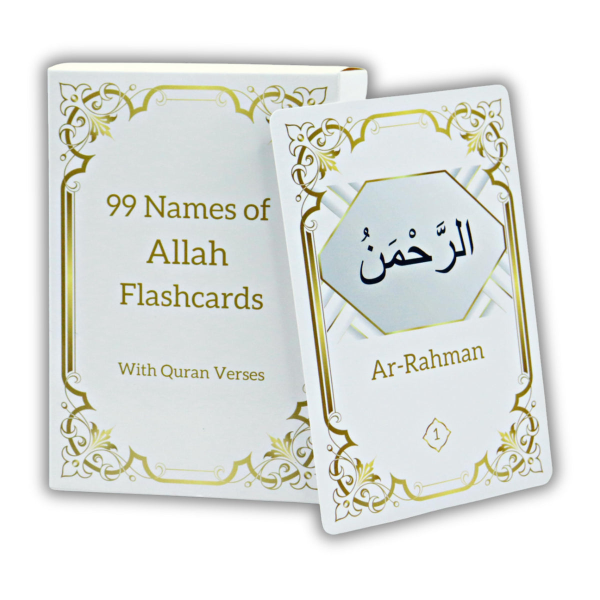 99 Names Of Allah Flashcards With Quran Verses, Asma Ul Husna In Arabic And English, Islamic Book Learning And Memory Card Game,