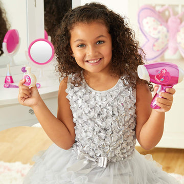 Kidoozie Glamour Girls Styling Set - Pretend Play Hair and Cosmetics Set for Children Ages 3 and Above