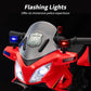 Outfunny Kids Motorcycle, 6V Electric Motorcycle For Kids With Detachable Training Wheels, Realistic Music, Headlights, Police L