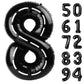 Race Car 8 Balloon, Number Balloons 40 Inch, 8Th Black Birthday Decorations For Boys, Racing Party Decorations Birthday Balloons