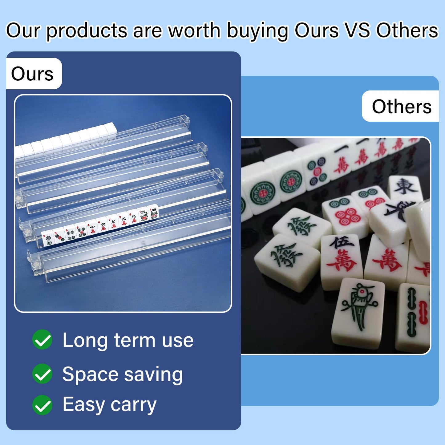 Cayoulr Mahjong Racks With Pushers, Convenient Rotating One-Piece Mahjong Rack And Multiplayer, Transparent 4-Piece Set
