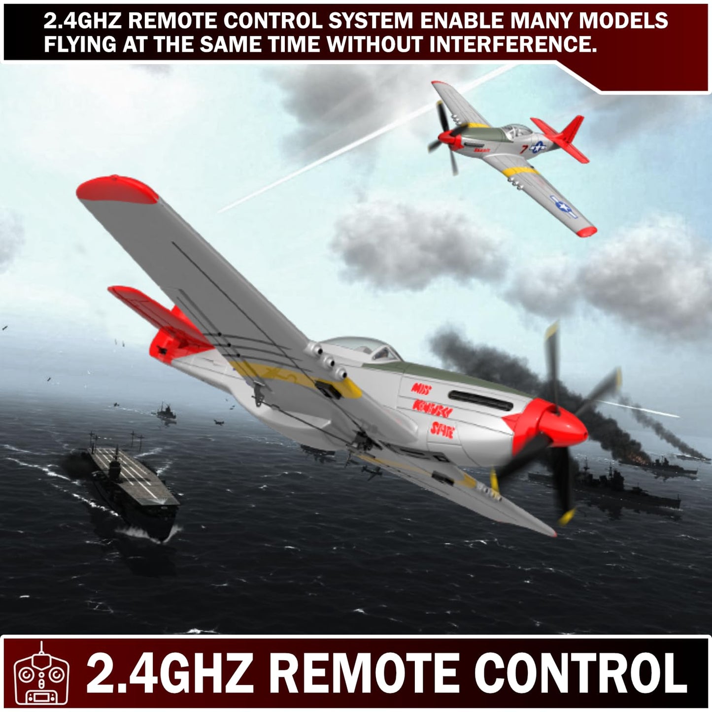 LEAMBE RC Plane, Remote Control Aircraft with 3 Modes, White, Model YKFJ-1, Easy U-Turns for Adults & Kids