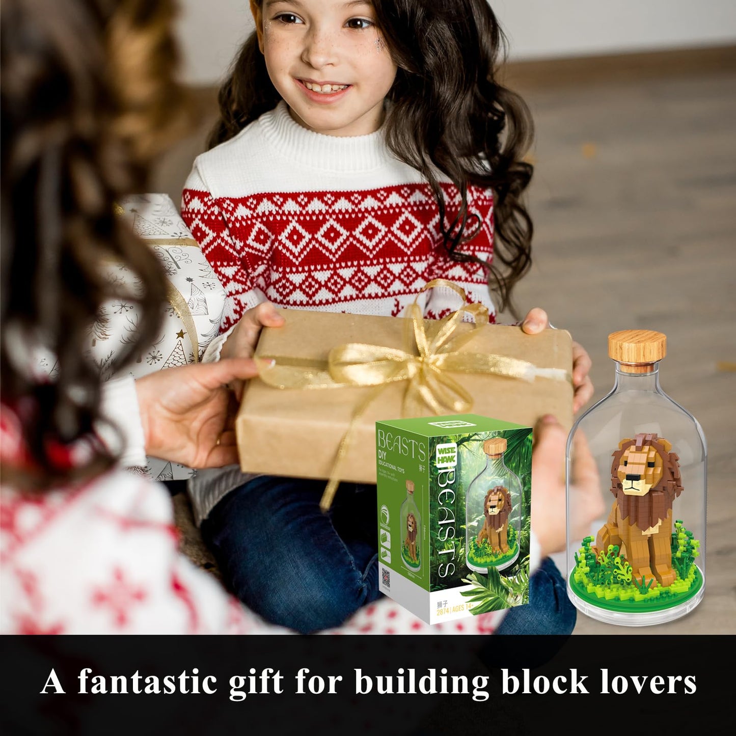 OLTLYUNH Creative Lion Toy Building Set mature-themed Mini Animal Friend Set Party Favors Gift for Kid Animal Lover Office Home Decor Birds Building Block Kit New Year Easter Birthday Gift for Boys Girls