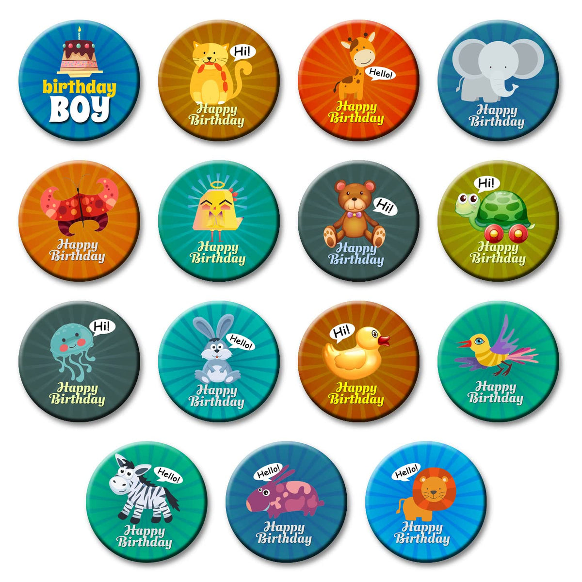 Exciting Lives  Birthday Boy Party Badges Set Of 15  Gift For Kids, Colorful Badge Boys Teens Adults Party Pins