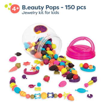 B. toys - Pop Arty! 150 Pcs- Jewlery Making Kit- Creative Pop Snap Bead Set for Kids -DIY Craft Jewelry Making Kit -Necklaces, R
