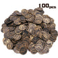 100 Pieces Plastic Pirate Gold Coins Set, Brown - Play Treasure Gold Coins for Pirate Themed Party, St. Patrick's Day, Treasure