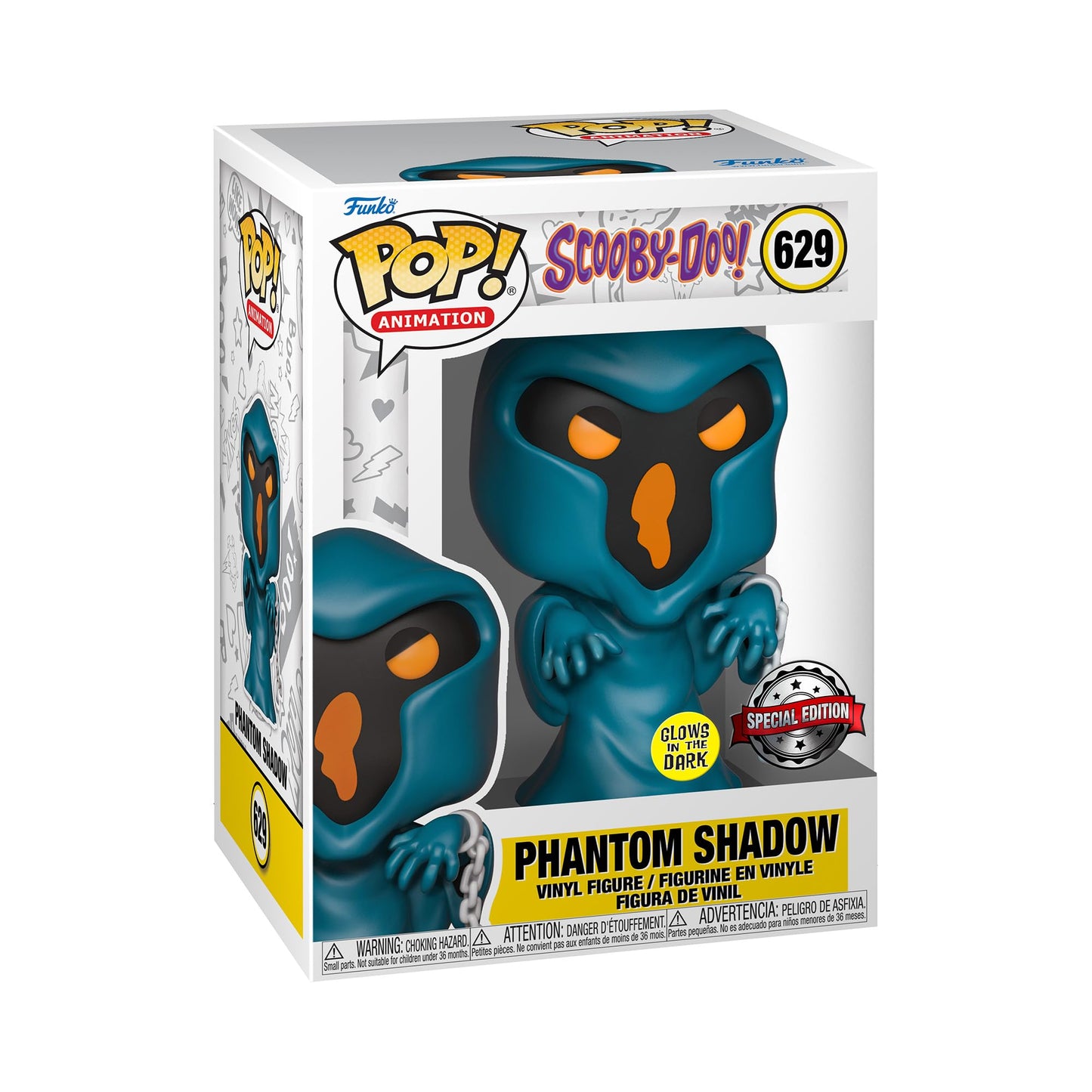 Funko Pop Animation Scooby Doo! Phantom Shadow GITD Glow #629 - Multicolor Vinyl Collectible, One Size Special Edition