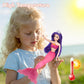 Bettina Color Change Mermaid Doll Playset, Mermaid Princess Doll With Color-Changing Tail, Mermaid Toys With Seahorse & Accessories, Purple Hair