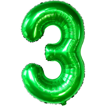 Katchon, Giant Dark Green Number 3 Balloon - 40 Inch | Three Rex Birthday Party Decorations | Green 3 Balloon Number For Dinosaur Balloons | Green Three Balloon For Three Rex Birthday Decorations Boy
