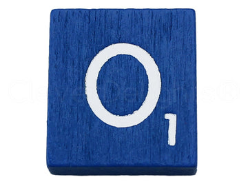 Cleverdelights 100 Wood Letter Tiles - Blue Color - Complete Set - Game Replacement Weddings Crafts Scrapbooking