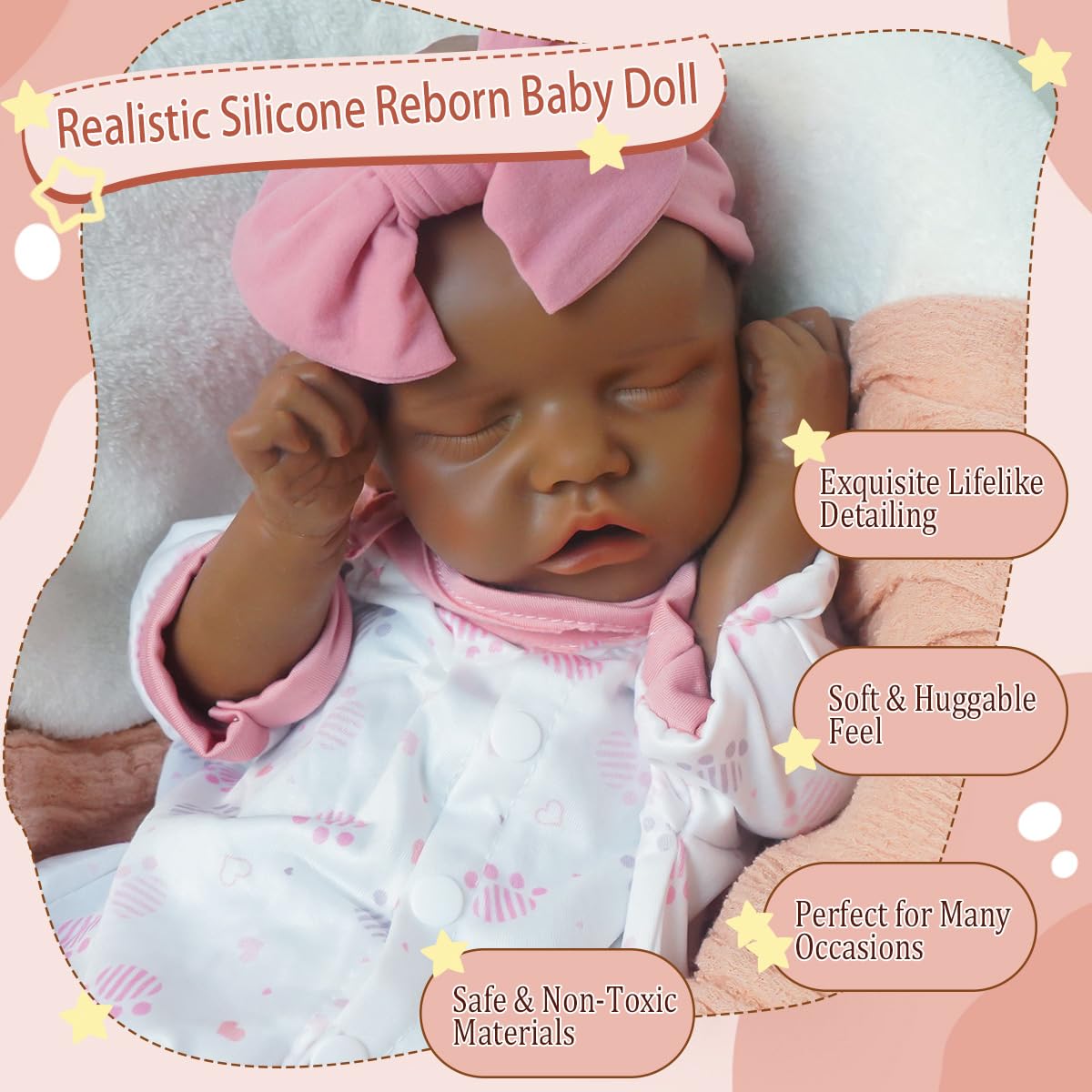 Kuiceo Silicone Reborn Baby Dolls-17.7 Inch Realistic Newborn Anatomically Correct Girl With Realistic Blood Vessels And Skin