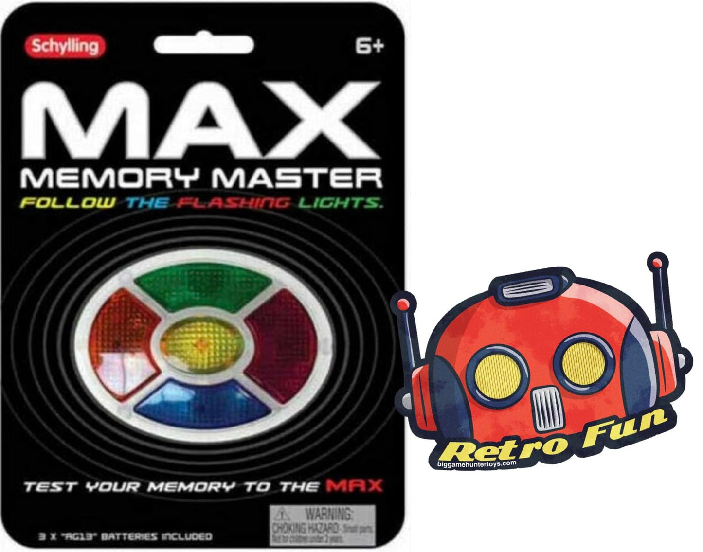 Big Game Toys~Max Memory Game Simon Says Handheld Electronic Game Lights Sound Travel Portable + Free Sticker