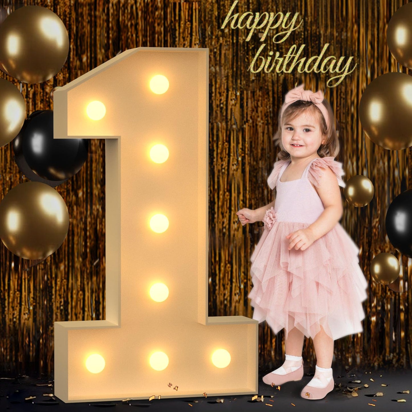 3Ft Marquee Numbers, Light Up Numbers 1 For 1St 16Th 21St Birthday Decorations, Big Numbers For Party Decorations, Large Light U