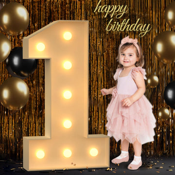 3Ft Marquee Numbers, Light Up Numbers 1 For 1St 16Th 21St Birthday Decorations, Big Numbers For Party Decorations, Large Light U