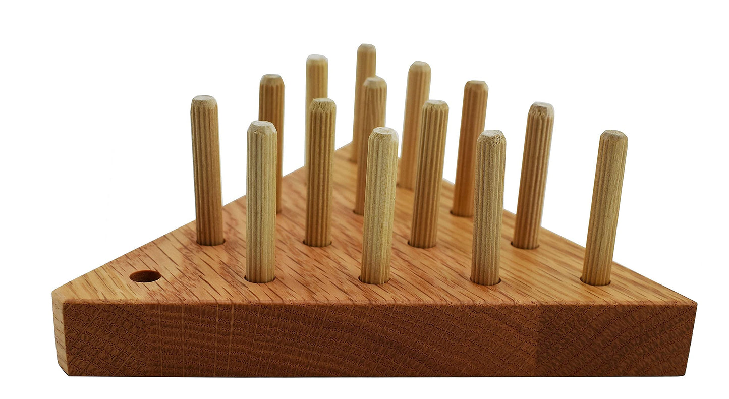 Solid Oak Wooden Peg Game Tricky Triangle, Classic Wooden Brain Teaser Puzzle
