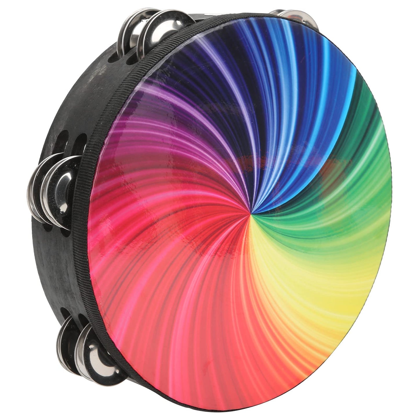Ubervia Bell Tambourine, Hand Drum Colorful Crisp Sound Percussion Instrument Handheld Fine Polishing For Children For Rhythm Tr