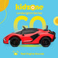 Kidzone Kids Electric Ride On 12V Licensed Lamborghini Sian Roadster Battery Powered Sports Car Toy With 2 Speeds, Parent Control, Sound System, Led Headlights & Hydraulic Doors - Red