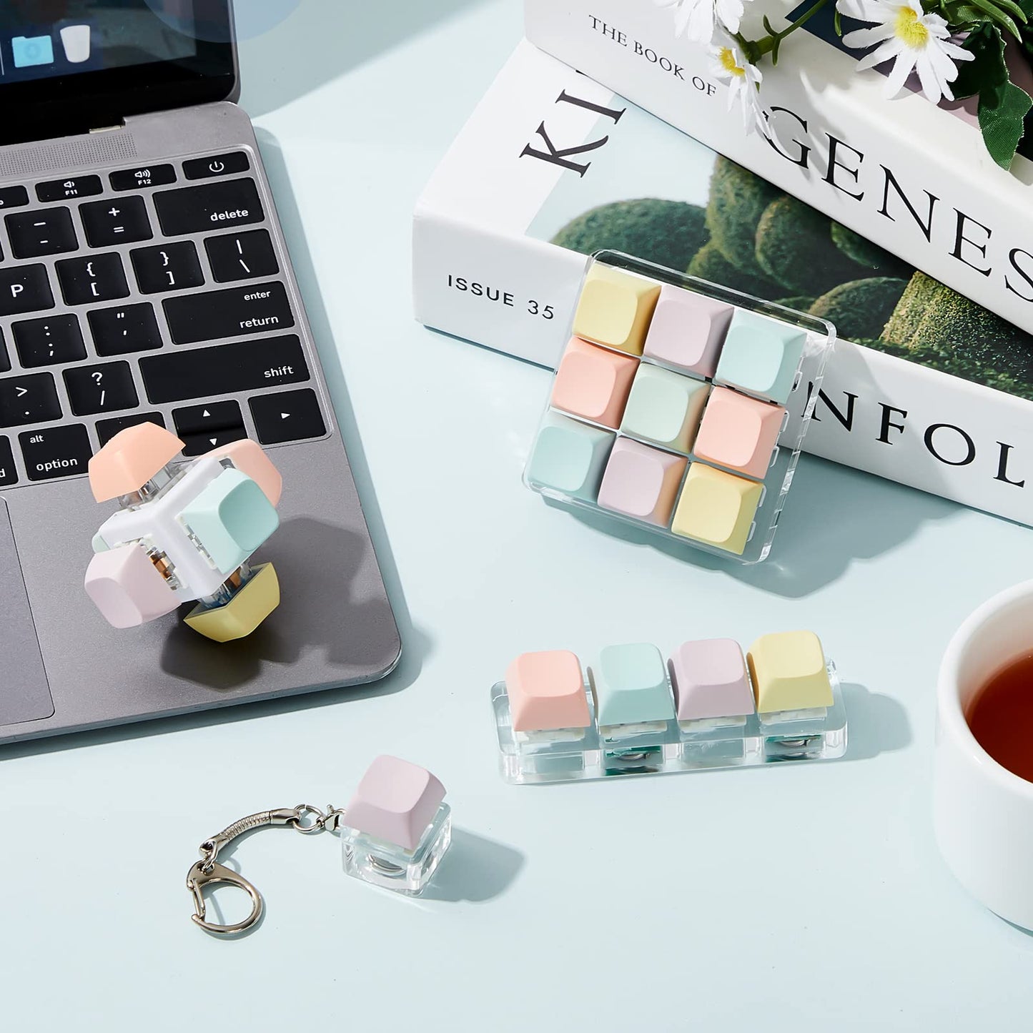 Taiyin Decompression Toys Keyboard Clicker Toy Keyboard Cube Toy Mechanical Key Toy Keyboard Button Stress Relief for mature-themed Gifts to Relief Pass Time