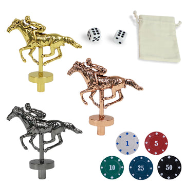 yquorp Metal Horse for Horse Racing Board Game,Gold  4, Rose Gold  4, Silver  3 Classic Style Collection Souvenirs (Gold  4+Rose
