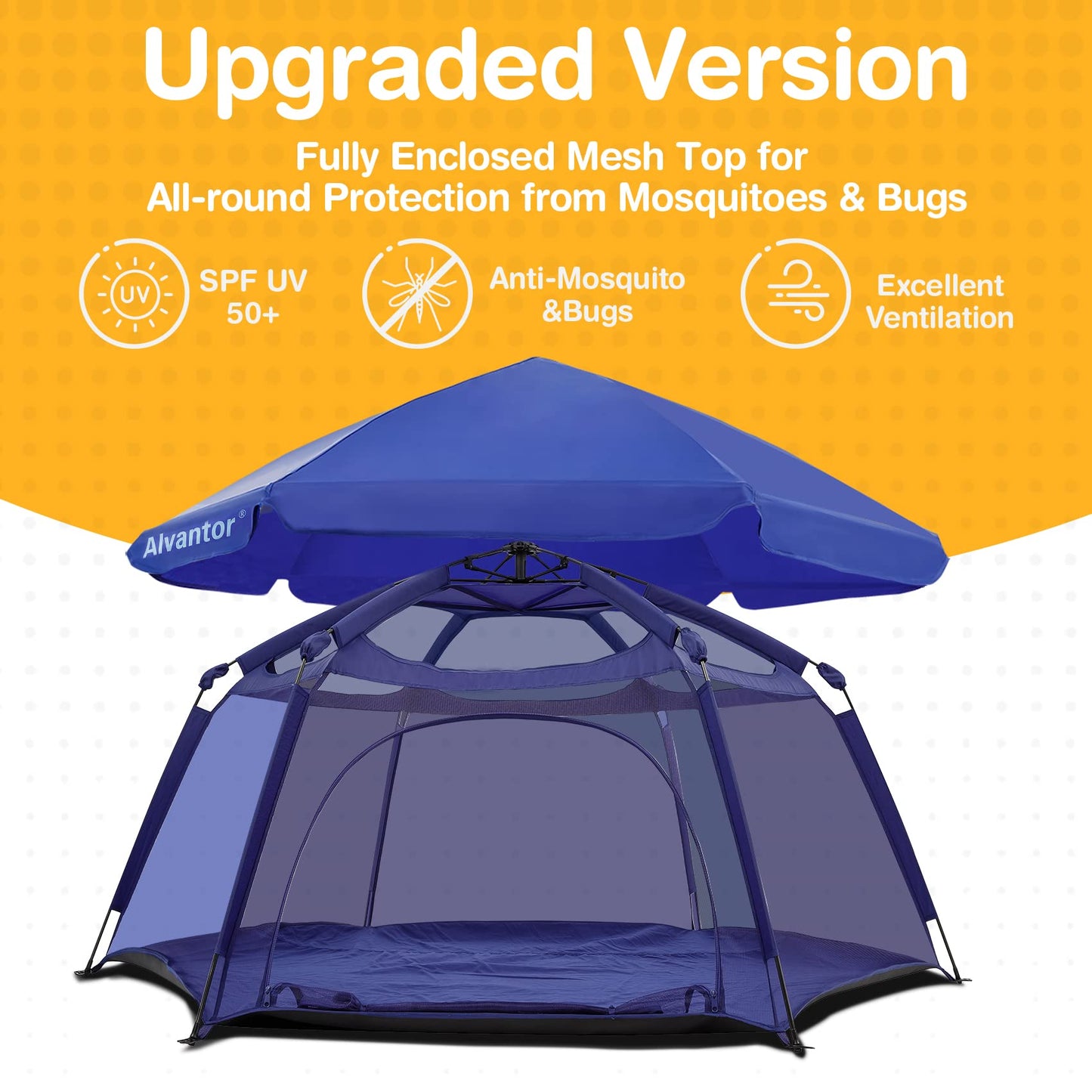 Alvantor Baby Playpen Play Yard 84''X84''X44   Large Kids Tents Pop Up Play Tent Indoor Outdoor Playhouse For Babies Toddlers Ch