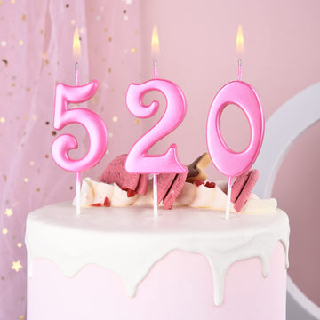 PHD CAKE 10-Count 0-9 Pink Number Birthday Candles, Number One Birthday, Pink Number Candles, Party Celebration, Baby Showers