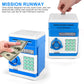 Adsoner Cartoon Piggy Bank, Electronic Atm Password Cash Coin Can Auto Scroll Paper Money Saving Box Gift For Kids (Blue)