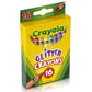 Crayola 16CT Multicolored Glitter Crayons