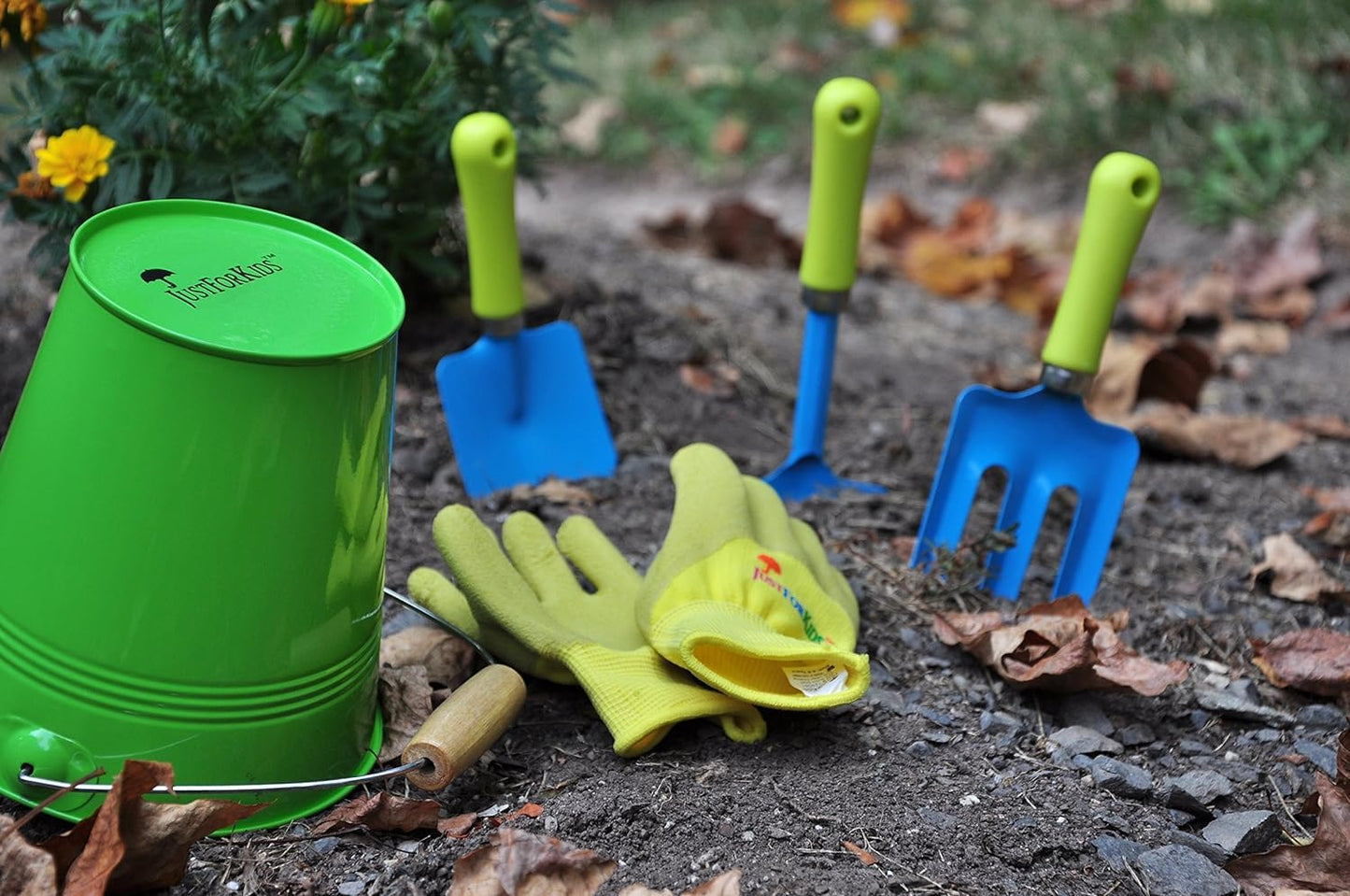 G & F Products 10051 Justforkids Kids Water Pail With Garden Tools Set, Green