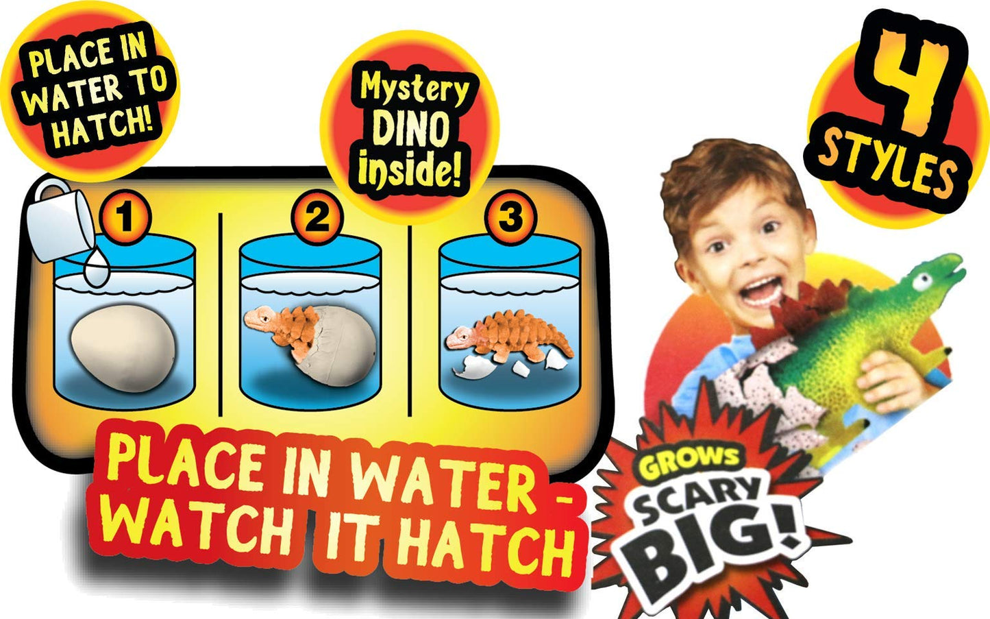 Ja-Ru Giant Dinosaur Egg Growing Toys (6 Eggs) Magic Surprise Hatching Toys For Kids. Hatch & Grow In Water Dinosaur. Bath Toy. Party Favors & Easter Basket Fillers. 1747-6S