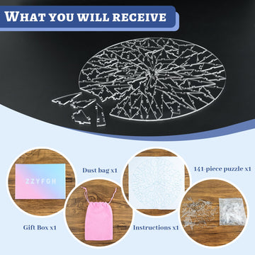 Zzyfgh Clear Hard Puzzle Jigsaw, Impossible Challenge 141 Piece Difficult Jigsaw Puzzle Game For Adults Children (141 Pieces)