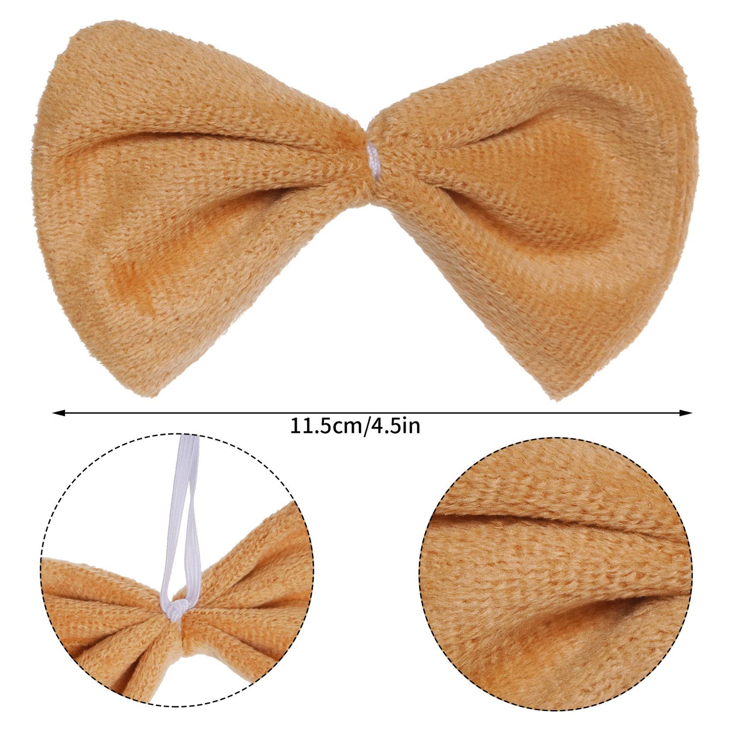 Jmkcoz Monkey Costume Set Gold Monkey Ears Headband Bowtie Tail Bow Tie Animal Fancy Costume For Halloween Cosplay Party Accessories