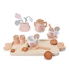 MONT PLEASANT Wooden Tea Set for Little Girls, Wooden Toys, Toddler Tea Set Toy, Play Kitchen Accessories Set, Montessori Toys,