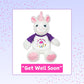 Flutter Hut Get Well Soon Unicorn Plush Pink Sparkles Message T-Shirt Purple Sleeves 8 Inches
