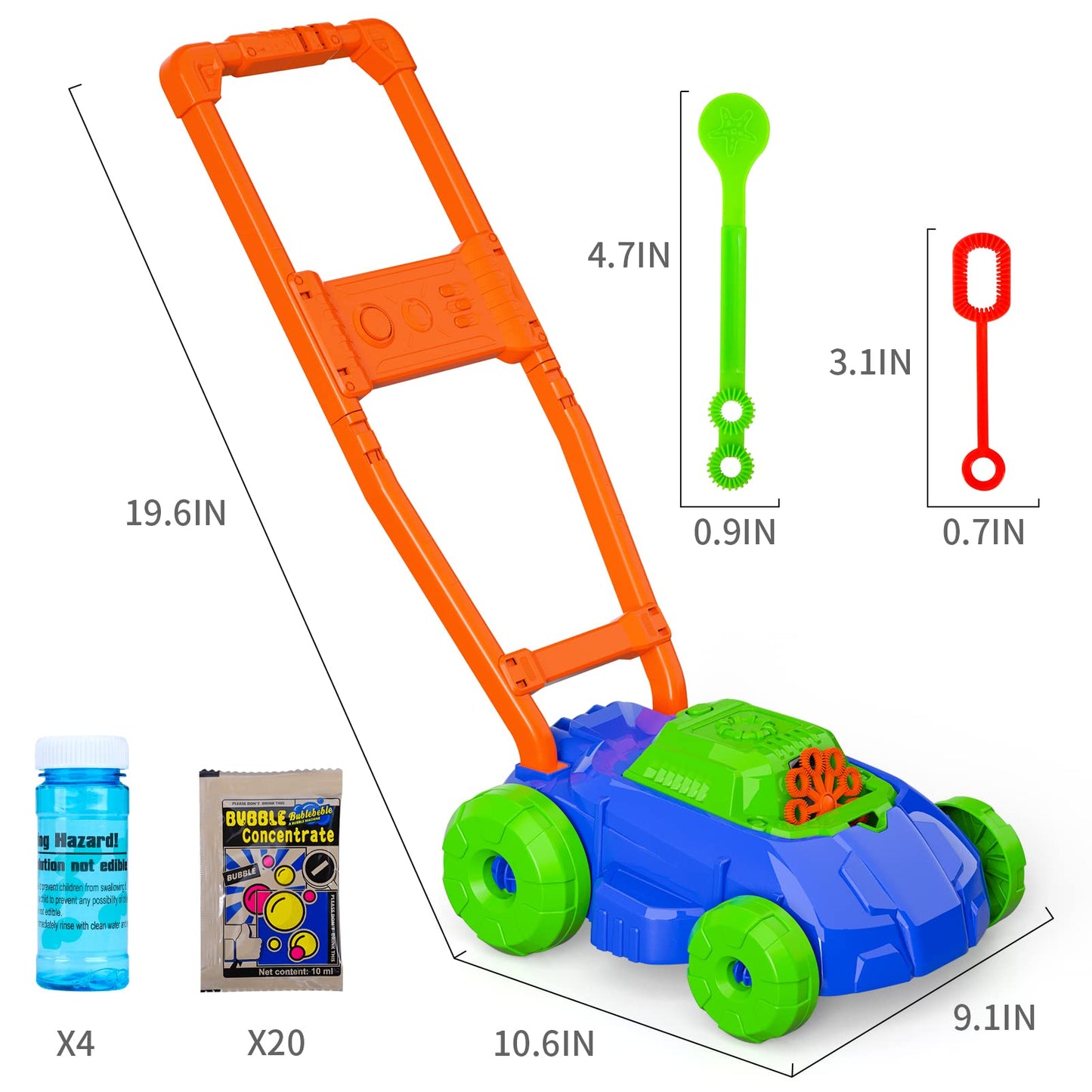 Bennol Bubble Lawn Mower For Toddlers, Kids Automatic Bubble Blower Maker Machine, Outdoor Gardening Push Toys, Christmas Birthday Gifts For Preschool Baby Boys Girls