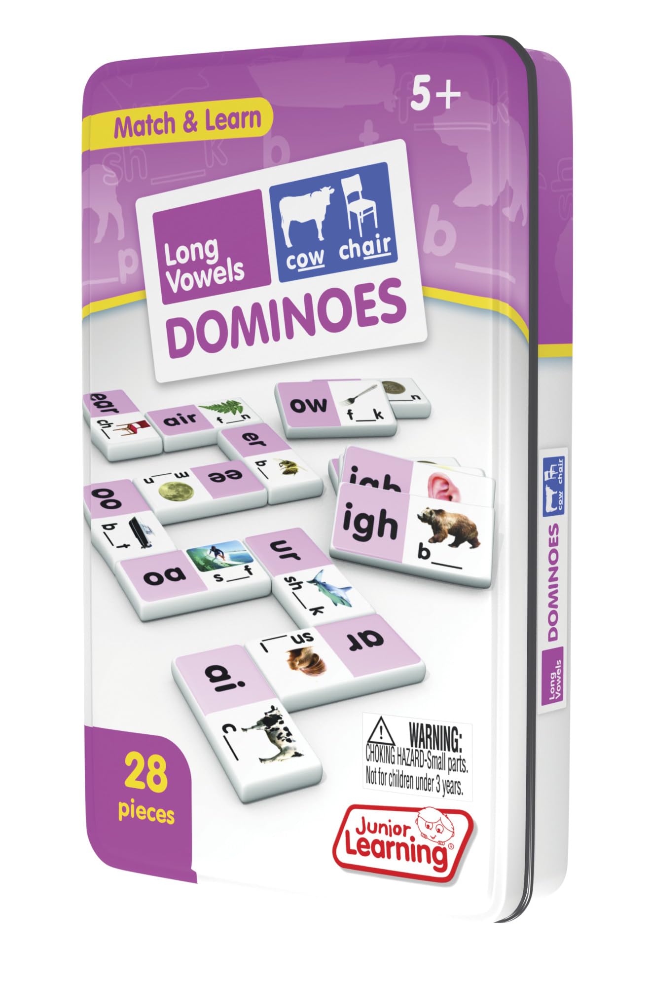 Junior Learning Long Vowel Dominoes Educational Action Games, Multi (Jl495)