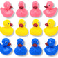 Colorful Floating Weighted Duckies (12 Pack) Plastic Duck Pond Floater. (2.75'') Fun Bath Tub Pool Play Toy. (Colorful)