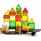 cossy Magnetic Tiles Road Set, Magnet Tiles with Mobile Crane, Magnetic Tiles for Kids Ages 4-8, STEM Toys, Magnet Blocks for Bo