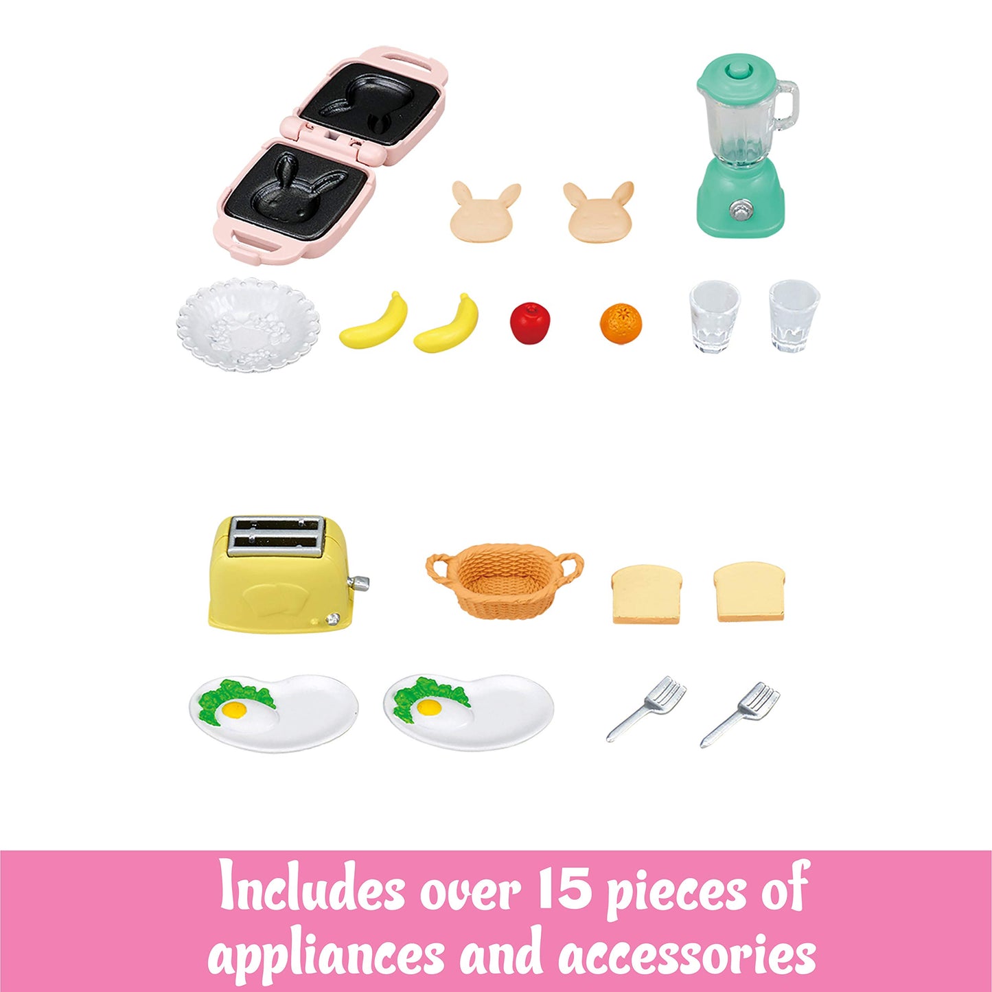 Calico Critters Breakfast Playset - Doll House Furniture & Décor, Small, Multi, Plastic, Model CC1836
