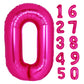 40 Inch Giant Hot Pink Number 0 Balloon, Helium Mylar Foil Number Balloons For Birthday Party, 0 Balloon Birthday Decorations Fo