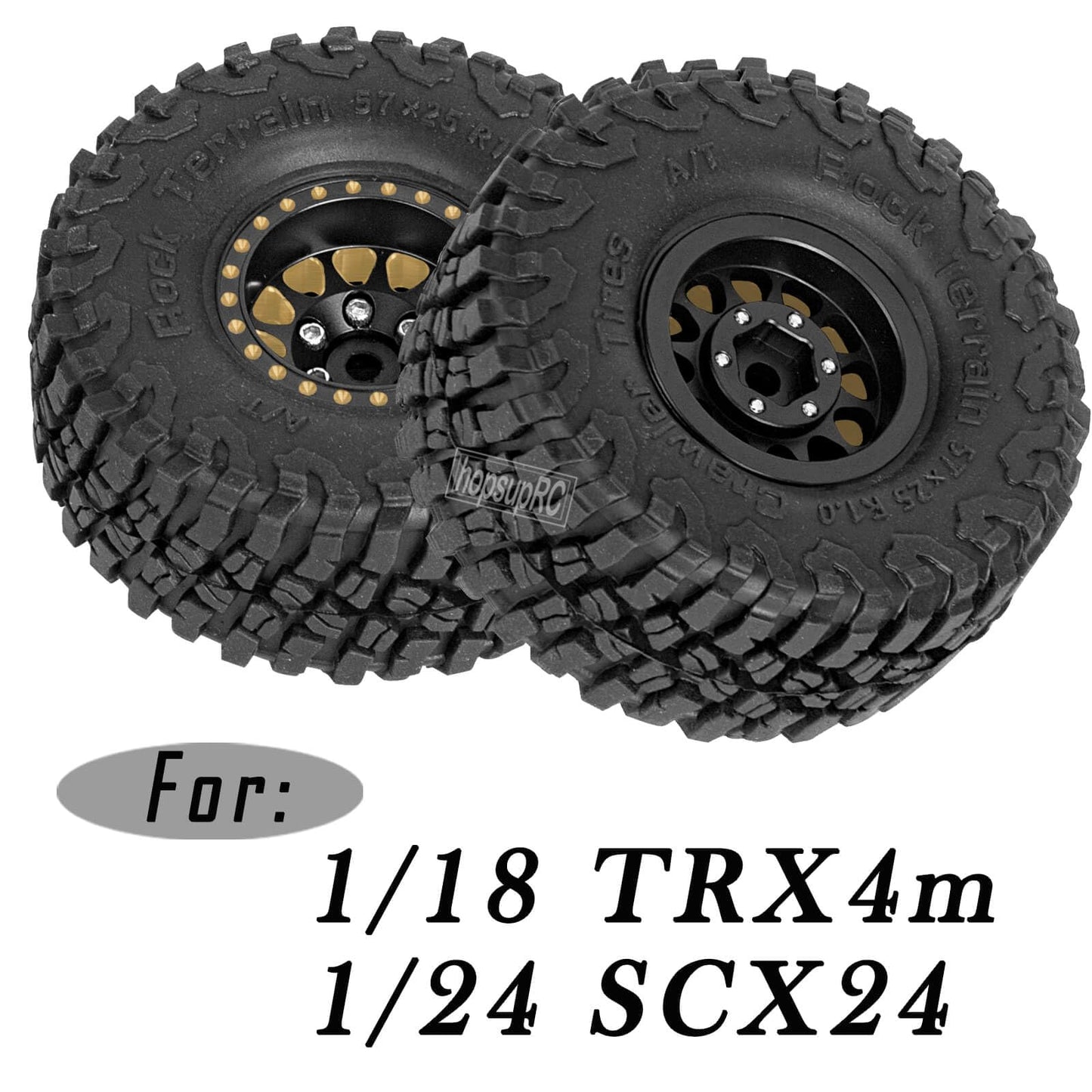 Full Brass 1.0In Beadlock Rc Truck Tires Wheels Tires Upgrades Part For 1/18 1/24 Trx4M Axial Scx24 Rc Crawler,Rc Wheels Hops Up