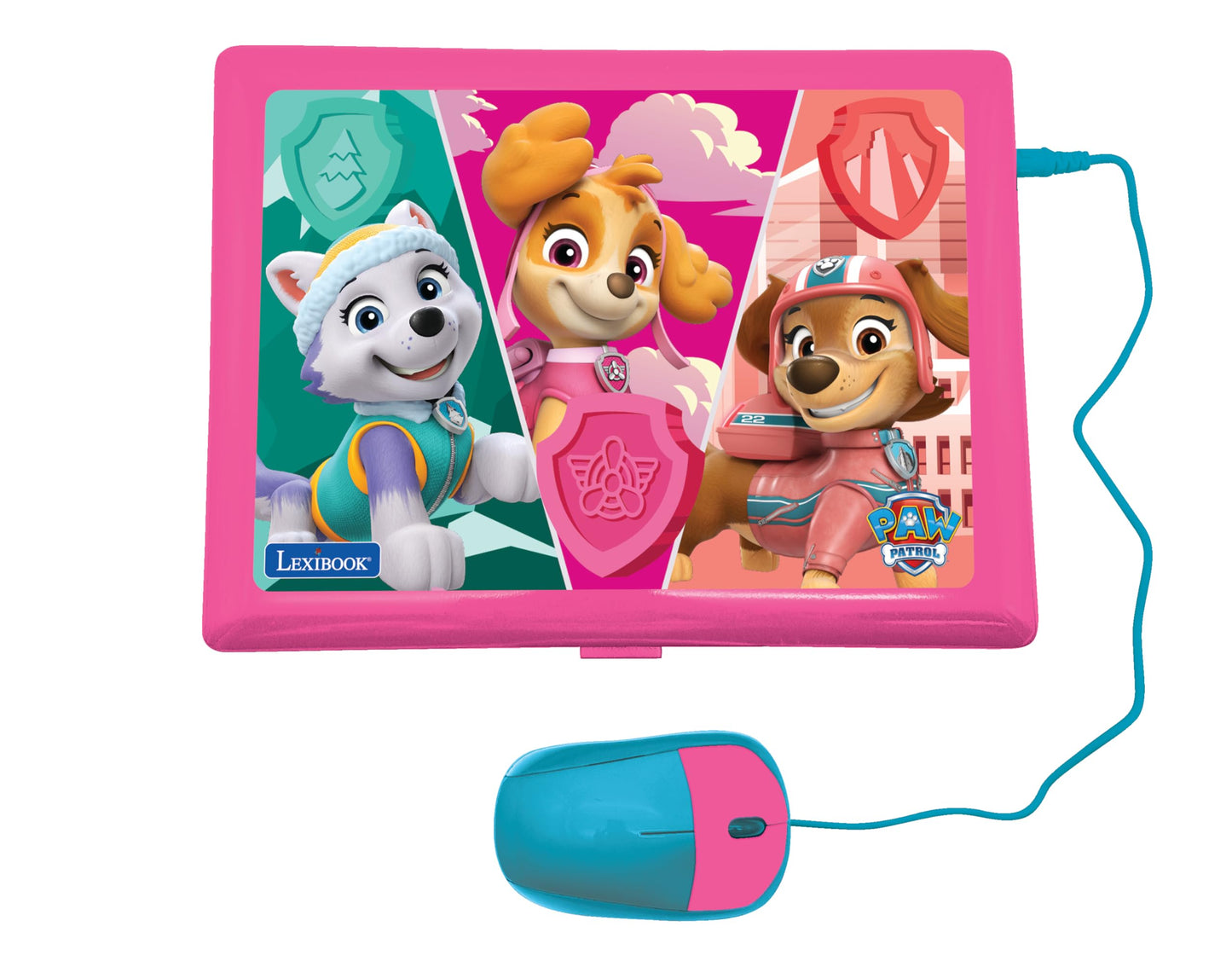 LEXiBOOK Paw Patrol Bilingual Educational Laptop, 170 Activities, 13.38x1.81x0.1 inches, Plastic, Pink/Blue, Model JC599PAGi2
