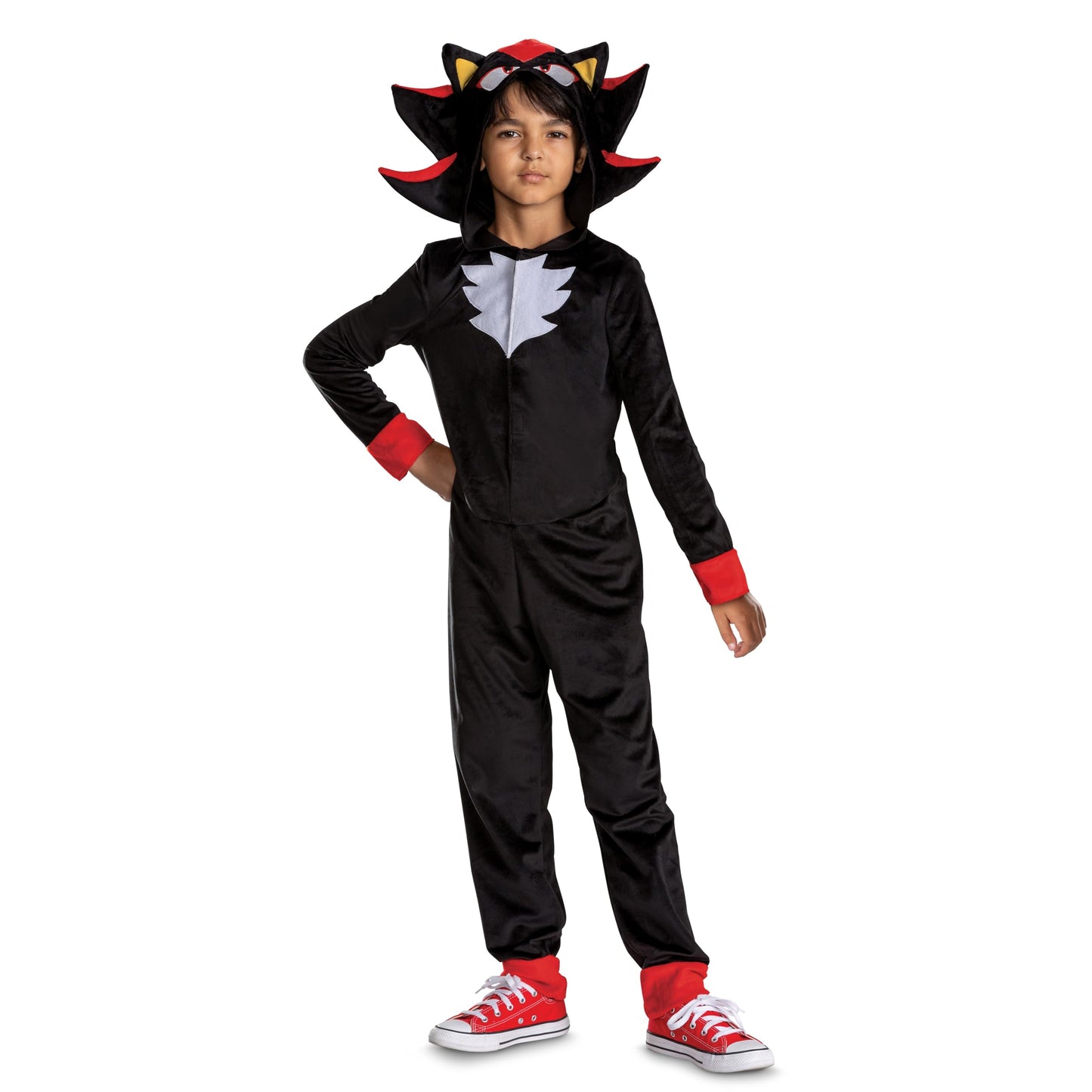 Disguise Sonic Shadow Costume For Kids, Official Sonic Movie 3 Hooded Jumpsuit, Child Size (7-8)
