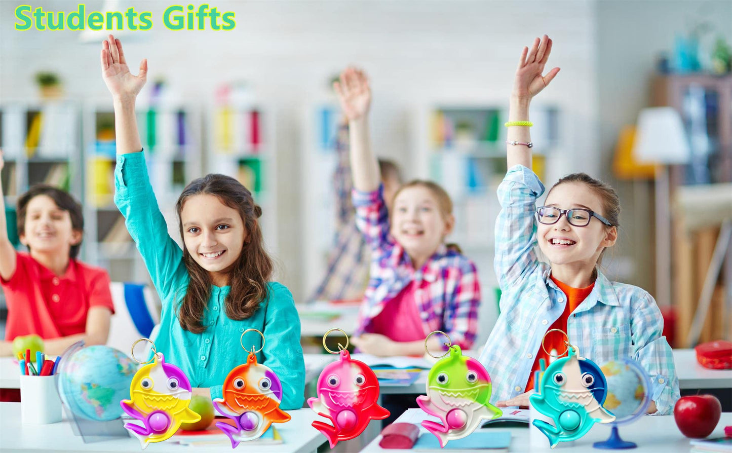 HOZKEAP 20 Packs Bulk Mini pop Fidget Keychain, Birthday Party Favors Classroom Student Prize, Gifts for Boys and Girls Kids