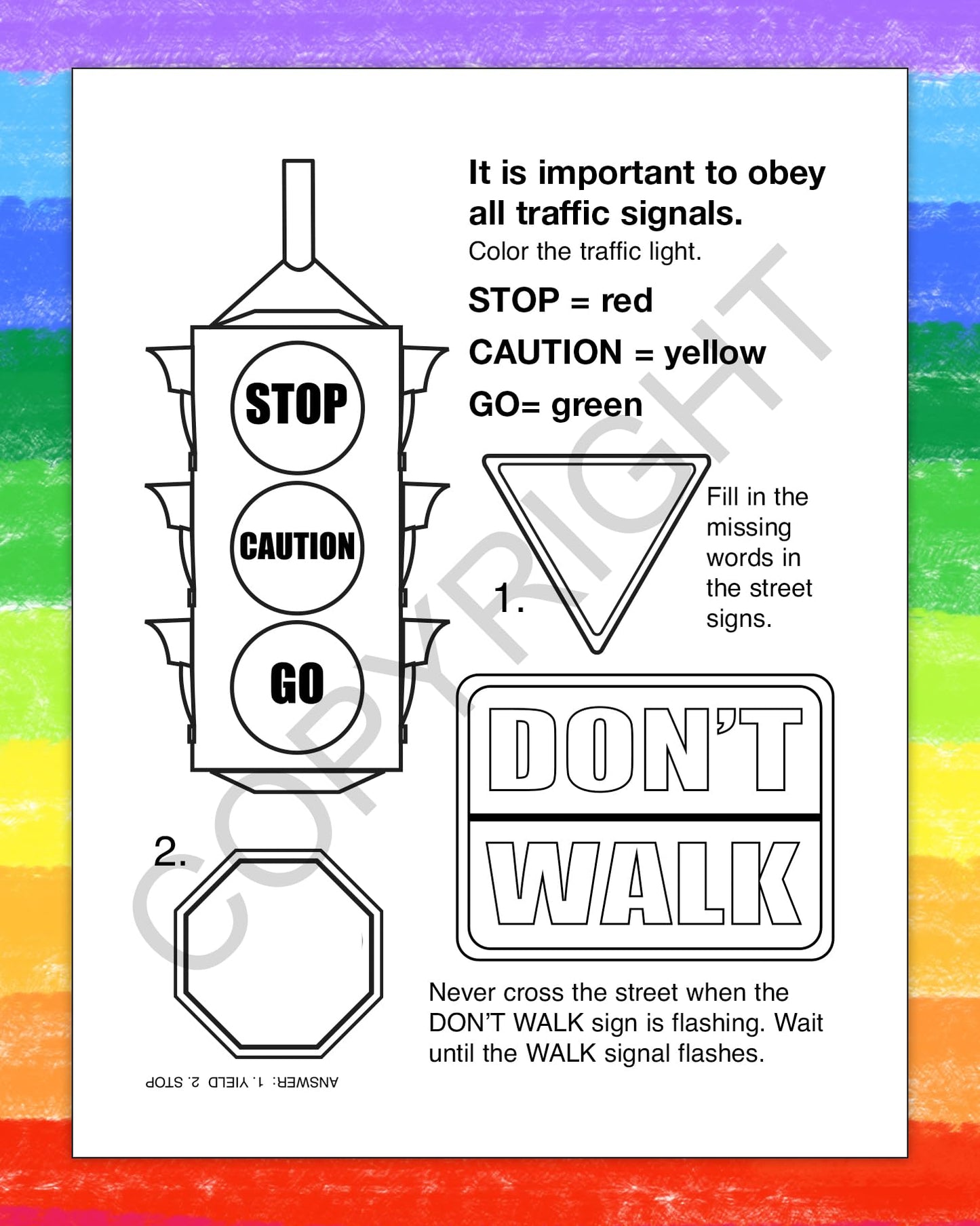 ZOCO - Traffic Safety Awareness - Educational Coloring Books (50 Bulk Pack, Without Crayons) - Road, Bike Safety - Games, Puzzle